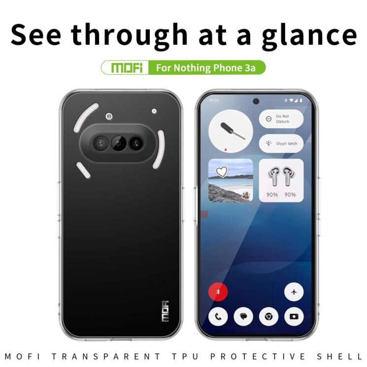 Силиконовый (TPU) чехол MOFI Thin Guard для Nothing Phone (3a) - Transparent: фото 3 из 10