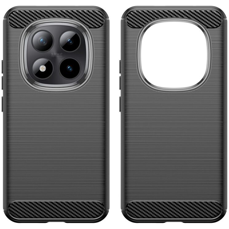 Силиконовый (TPU) чехол UniCase Carbon для Xiaomi Redmi Note 15 Pro Plus / Poco M8 Pro 5G - Black: фото 2 из 8
