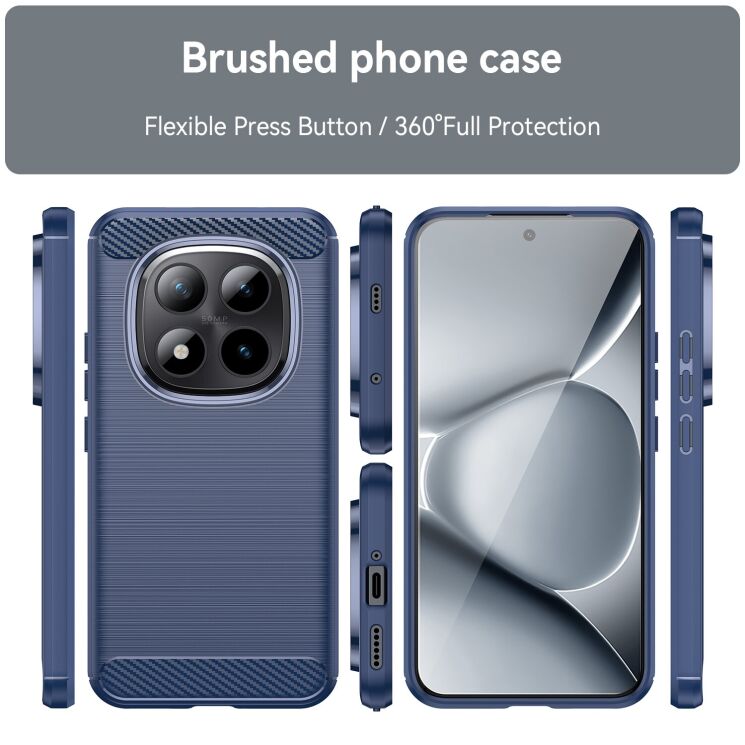 Силиконовый (TPU) чехол UniCase Carbon для Xiaomi Redmi Note 15 Pro Plus / Poco M8 Pro 5G - Black: фото 8 из 8