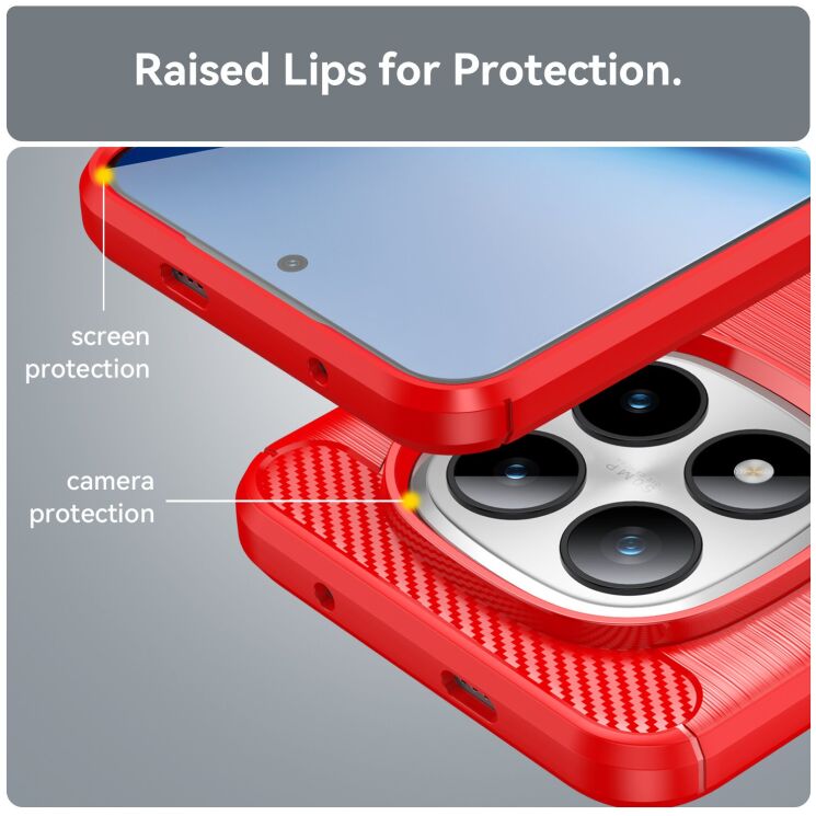 Силиконовый (TPU) чехол UniCase Carbon для Xiaomi Redmi Note 15 Pro Plus / Poco M8 Pro 5G - Black: фото 6 из 8