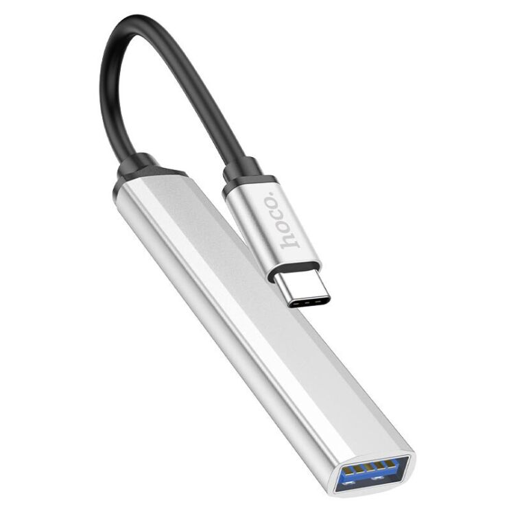 USB HUB Hoco HB26 4 in 1 Adapter Type-C to USB3.0 + 3USB2.0 - Silver: фото 2 з 5