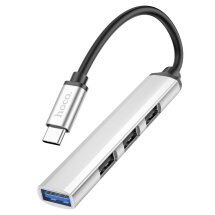 USB HUB Hoco HB26 4 in 1 Adapter Type-C to USB3.0 + 3USB2.0 - Silver: фото 1 з 5