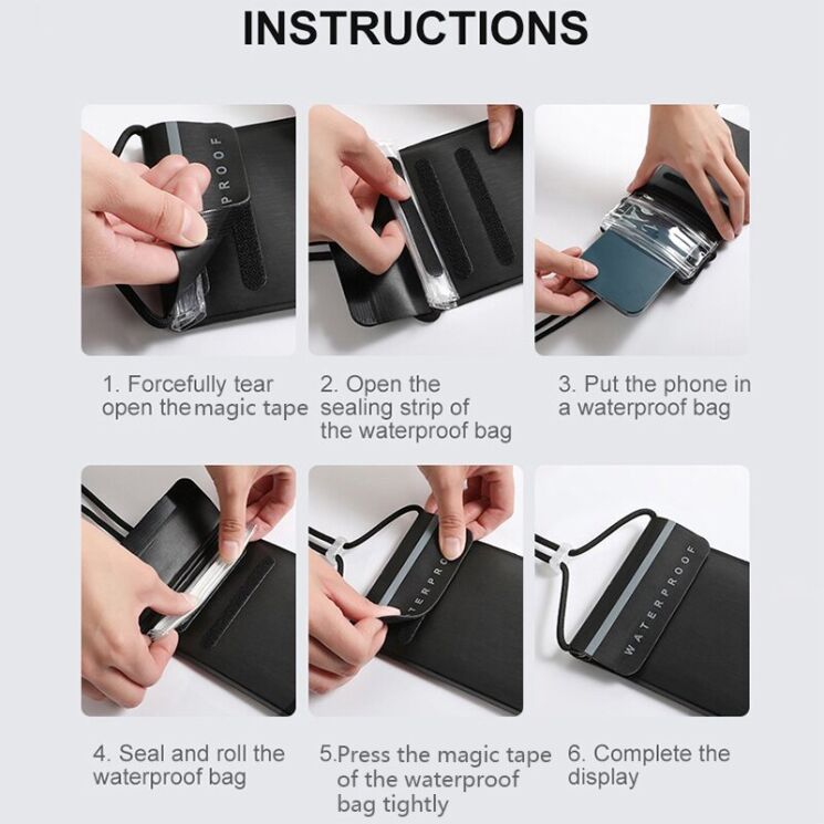 Вологозахисний чохол WEINIAO Waterproof Bag - Black (981863B) Вологозахисний чохол WEINIAO Waterproof Bag - Black: фото 9 з 10