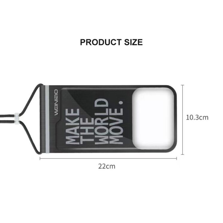 Вологозахисний чохол WEINIAO Waterproof Bag - Black (981863B) Вологозахисний чохол WEINIAO Waterproof Bag - Black: фото 10 з 10