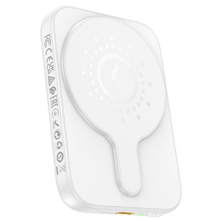 Внешний аккумулятор с беспроводной зарядкой Hoco J117 Esteem PD20W MagSafe (5000mAh) - White: фото 1 из 6