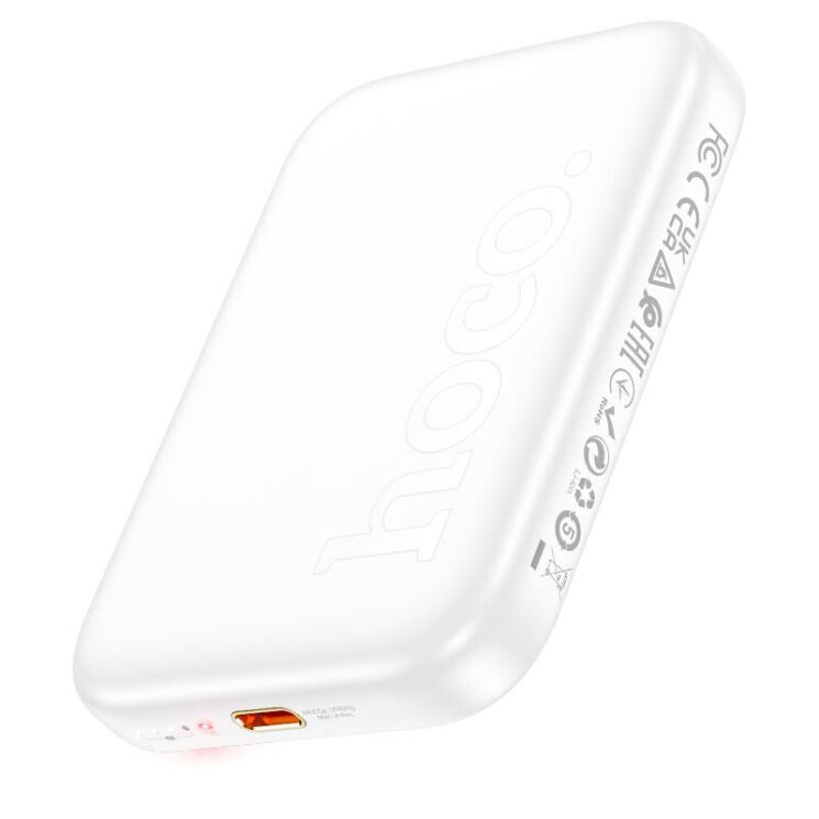 Внешний аккумулятор с беспроводной зарядкой Hoco J117 Esteem PD20W MagSafe (5000mAh) - White: фото 2 из 6