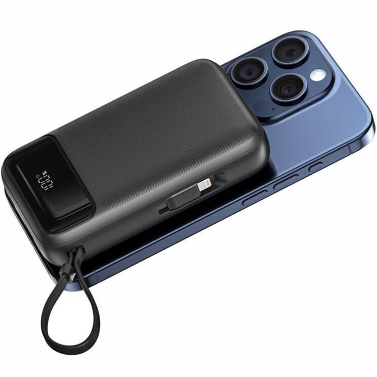 Внешний аккумулятор SWISSTEN MagSafe 22.5W (20000mAh) + кабель Type-C + Lightning - Black: фото 2 из 4