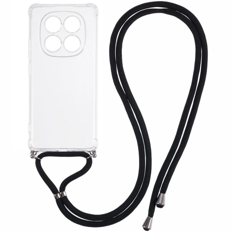 Захисний чохол UniCase AirBag with Strap для Xiaomi Redmi Note 14 Pro 5G - Transparent: фото 1 из 5