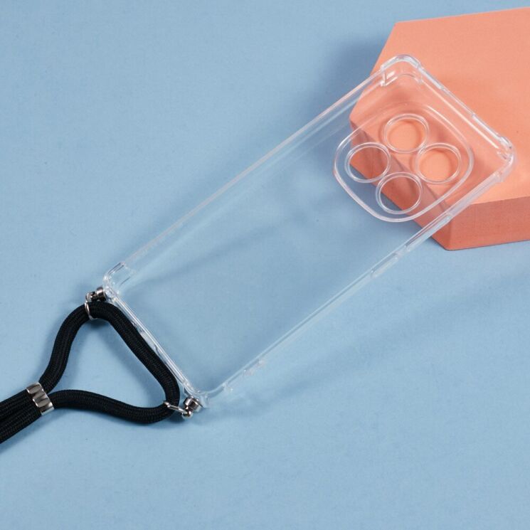 Захисний чохол UniCase AirBag with Strap для Xiaomi Redmi Note 14 Pro 5G - Transparent: фото 2 из 5