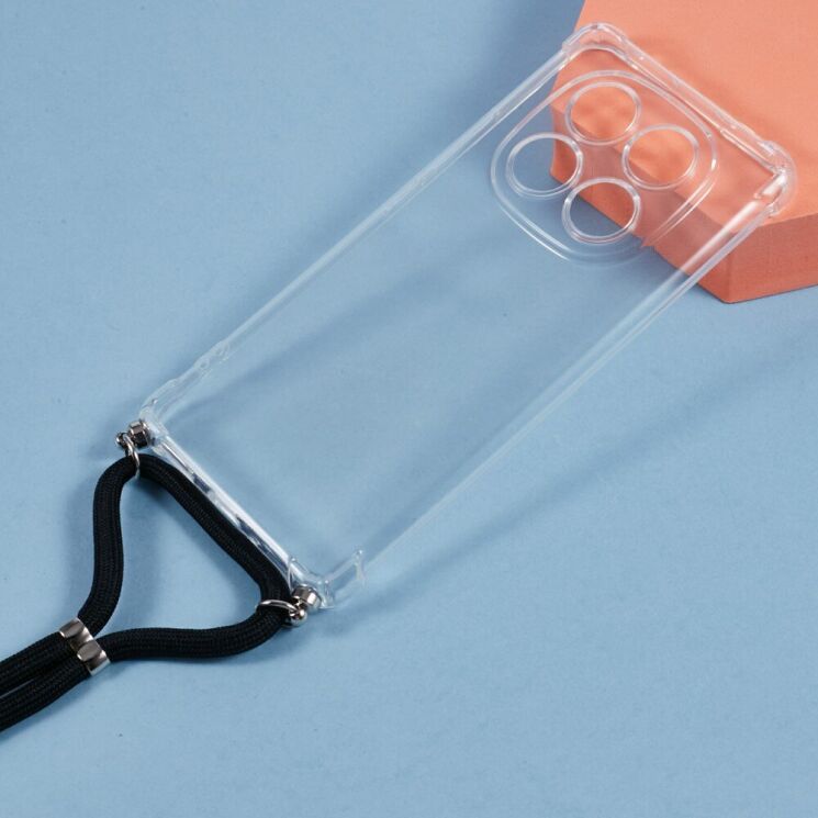 Захисний чохол UniCase AirBag with Strap для Xiaomi Redmi Note 14 Pro 5G - Transparent: фото 3 из 5