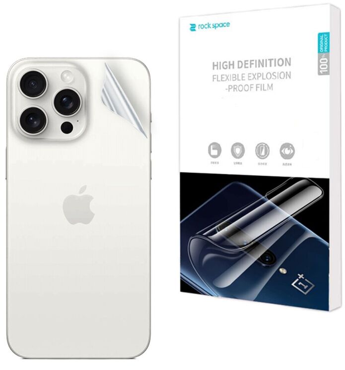 Захисна плівка на задню панель RockSpace Explosion-Proof SuperClear для Apple iPhone 15 Pro Max: фото 1 з 9
