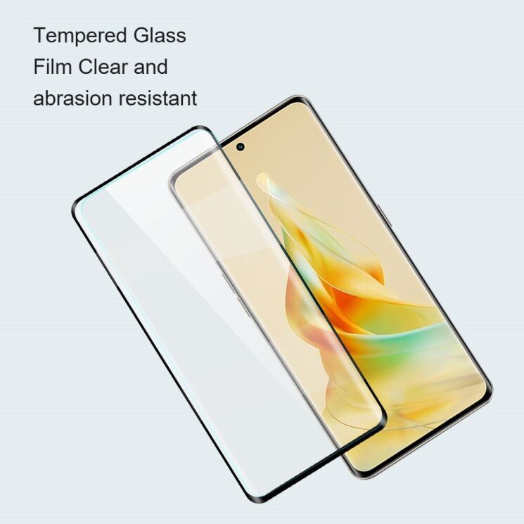 Защитное стекло AMORUS 3D Curved Full Glue для OPPO Reno8 T - Black: фото 6 из 9