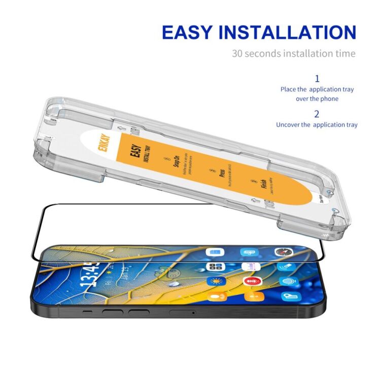 Защитное стекло ENKAY Easy Install Full Glue для Xiaomi 14 - Black: фото 3 из 8