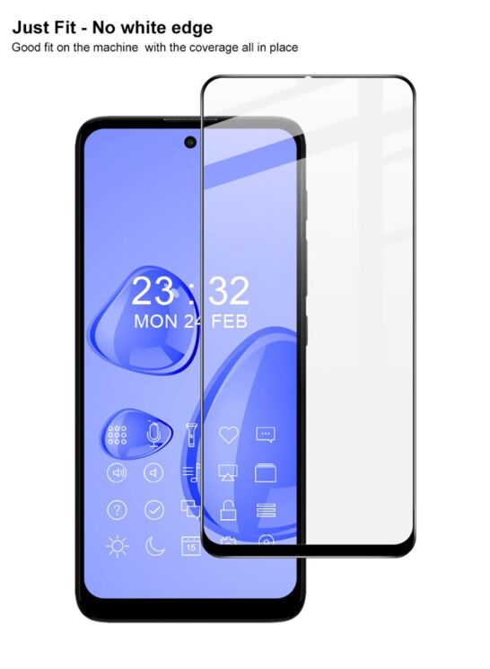 Защитное стекло IMAK 5D Pro+ Full Glue для Motorola Moto E40 - Black: фото 5 из 10