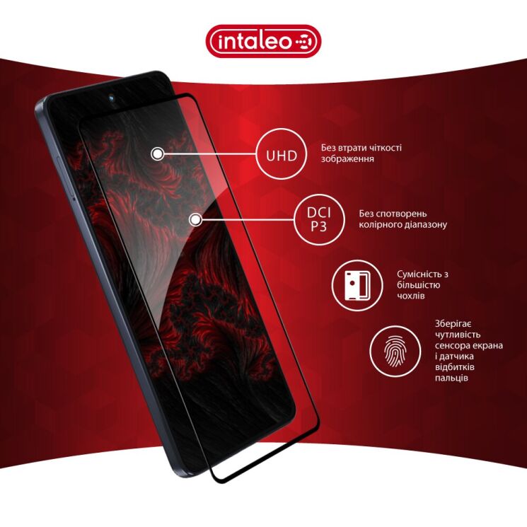 Захисне скло Intaleo Full Glue для Motorola Moto G86 Power - Black: фото 5 з 9