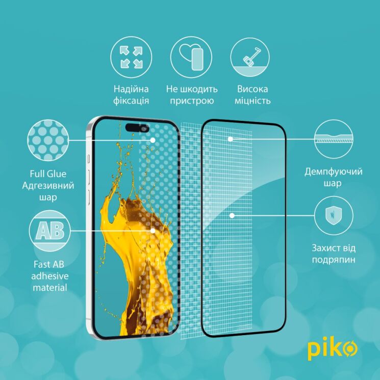 Защитное стекло Piko Full Glue для Apple iPhone 15 Plus - Black: фото 4 из 5