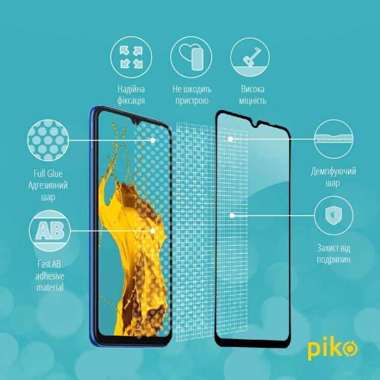 Защитное стекло Piko Full Glue для Xiaomi Redmi 10C / 12С - Black: фото 4 из 5
