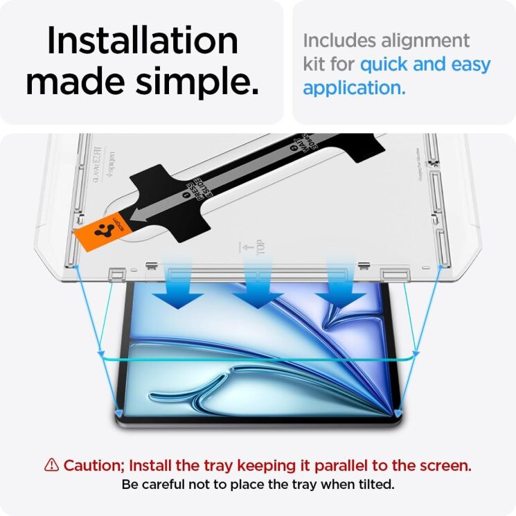 Защитное стекло Spigen (SGP) Glas.tR EZ Fit (FT) для Apple iPad Air 11 M3/M2 (2025/2024): фото 11 из 11