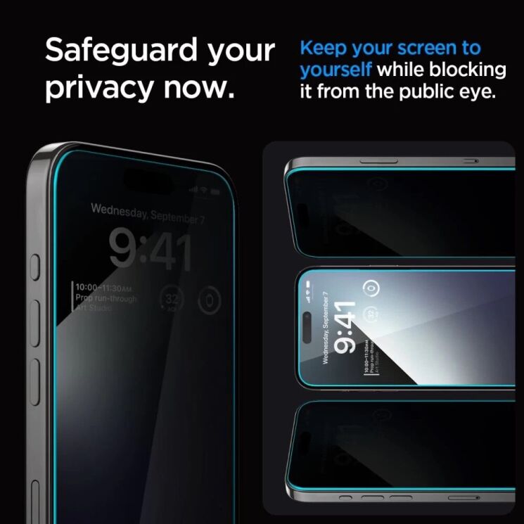 Защитное стекло Spigen (SGP) Glas.tR SLIM Privacy для Apple iPhone 15 / iPhone 16 (AGL07121): фото 6 из 9