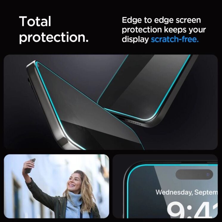 Защитное стекло Spigen (SGP) Glas.tR SLIM Privacy для Apple iPhone 15 / iPhone 16 (AGL07121): фото 7 из 9