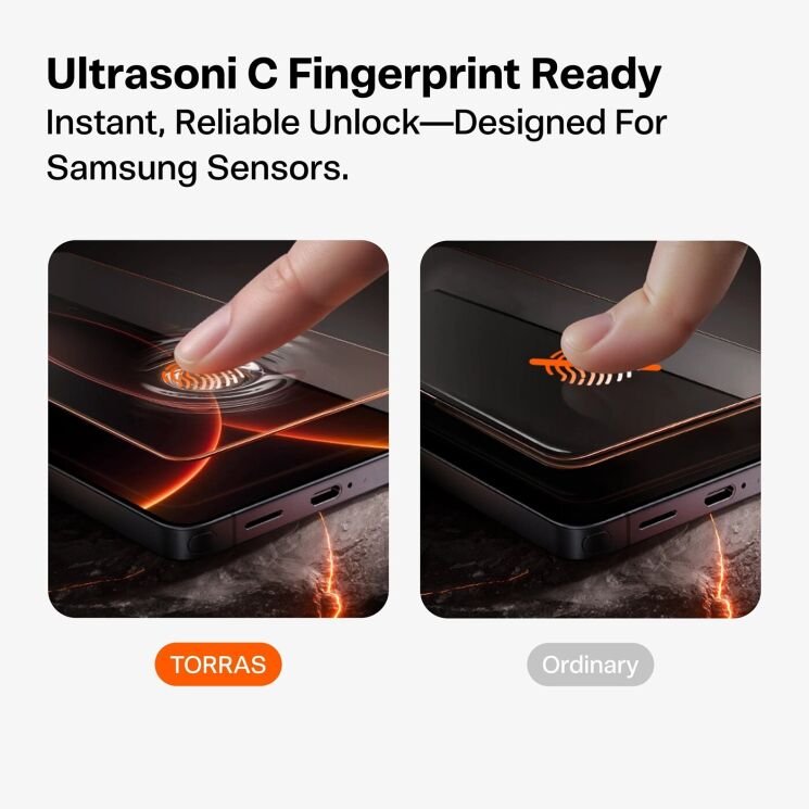 Защитное стекло TORRAS GlassGo Privacy для Samsung Galaxy S26 Ultra - Black: фото 7 из 10