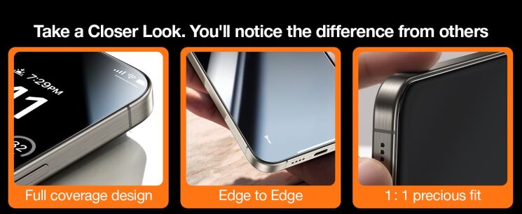 Защитное стекло TORRAS OrigArmor для iPhone 15 Pro - Black (350856B) Защитное стекло TORRAS OrigArmor для iPhone 15 Pro - Black: фото 2 из 11