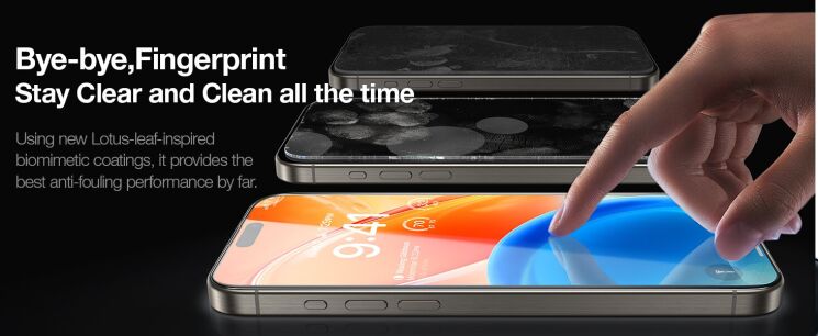 Защитное стекло TORRAS OrigArmor для iPhone 15 Pro - Black (350856B) Защитное стекло TORRAS OrigArmor для iPhone 15 Pro - Black: фото 3 из 11