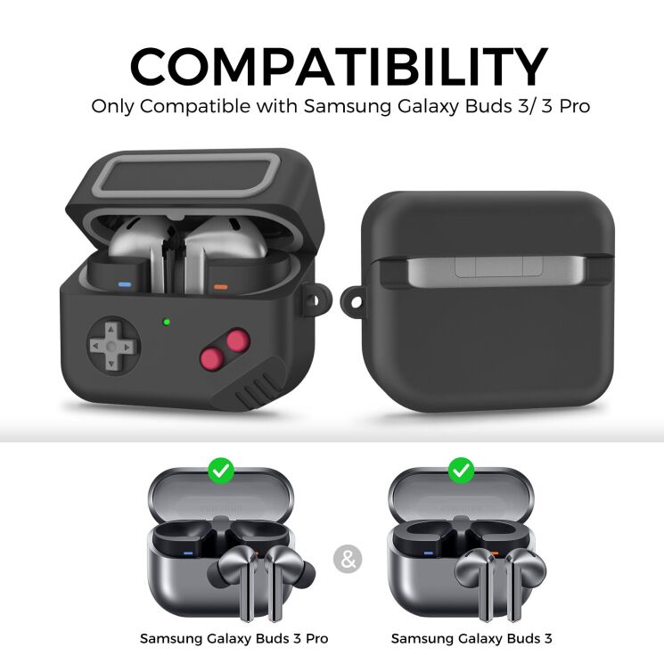 Защитный чехол AHASTYLE JY10 для Samsung Galaxy Buds 3 / Buds 3 Pro - Black: фото 2 из 7