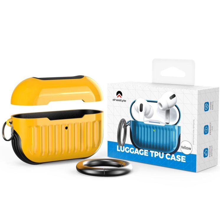 Захисний чохол AHASTYLE Luggage TPU Case для Apple AirPods Pro - Yellow: фото 2 з 7