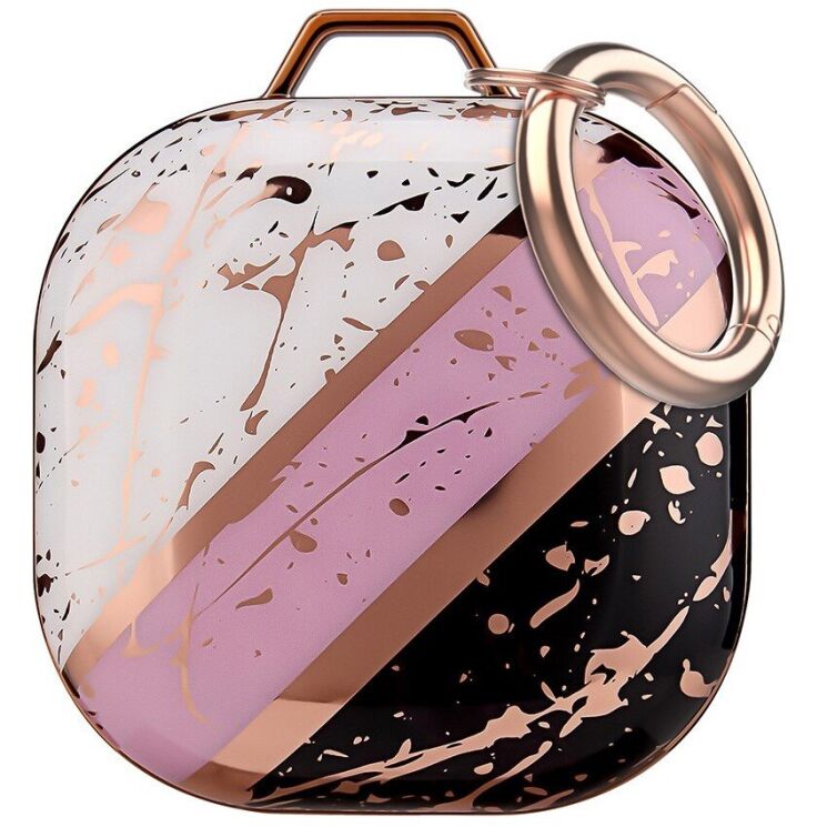 Защитный чехол AHASTYLE Marble Series для Samsung Galaxy Buds Live / Buds Pro / Buds 2 / Buds 2 Pro / Buds FE - White / Pink / Black: фото 1 из 5