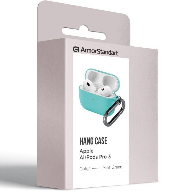 Защитный чехол ArmorStandart Hang Case для AirPods Pro 3 - Mint Green (390127MG) Защитный чехол ArmorStandart Hang Case для AirPods Pro 3 - Mint Green: фото 2 из 2