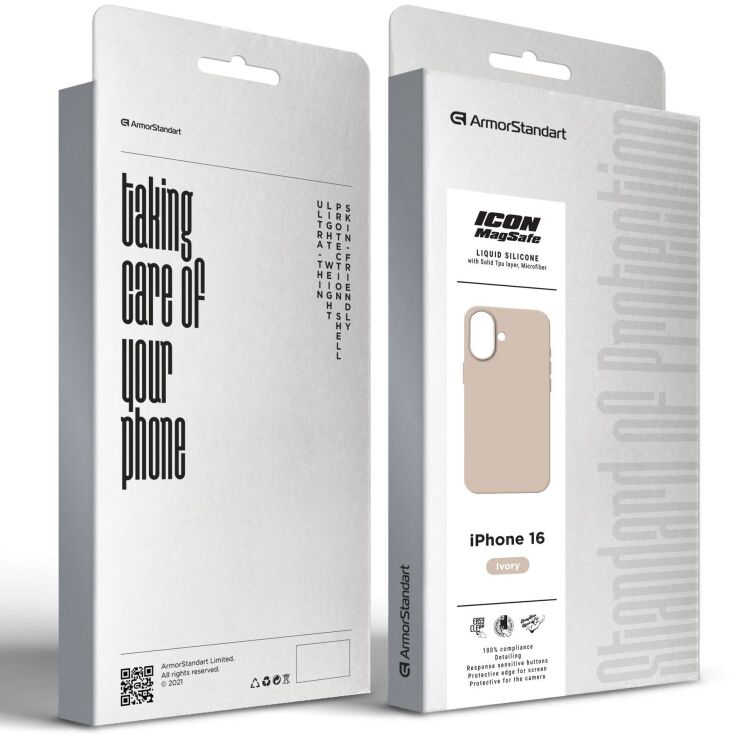 Защитный чехол ArmorStandart ICON MagSafe для Apple iPhone 16 - Ivory: фото 2 из 2