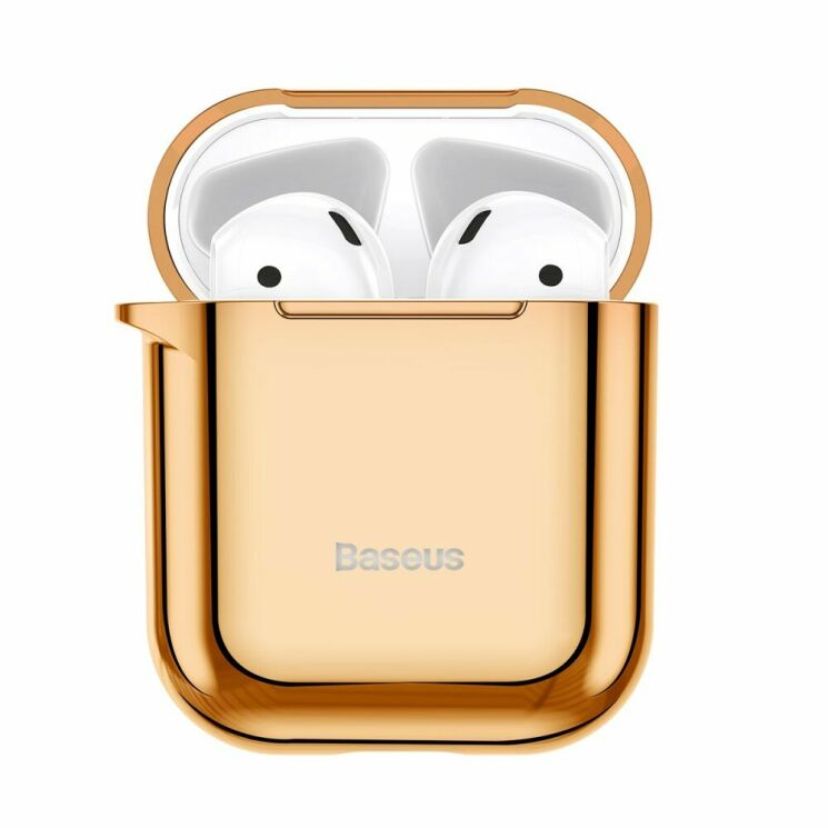 Защитный чехол BASEUS Shining Hook Case для Apple AirPods 1 / 2 - Gold: фото 6 из 25