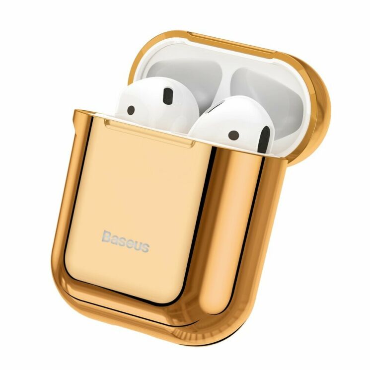 Защитный чехол BASEUS Shining Hook Case для Apple AirPods 1 / 2 - Gold: фото 3 из 25