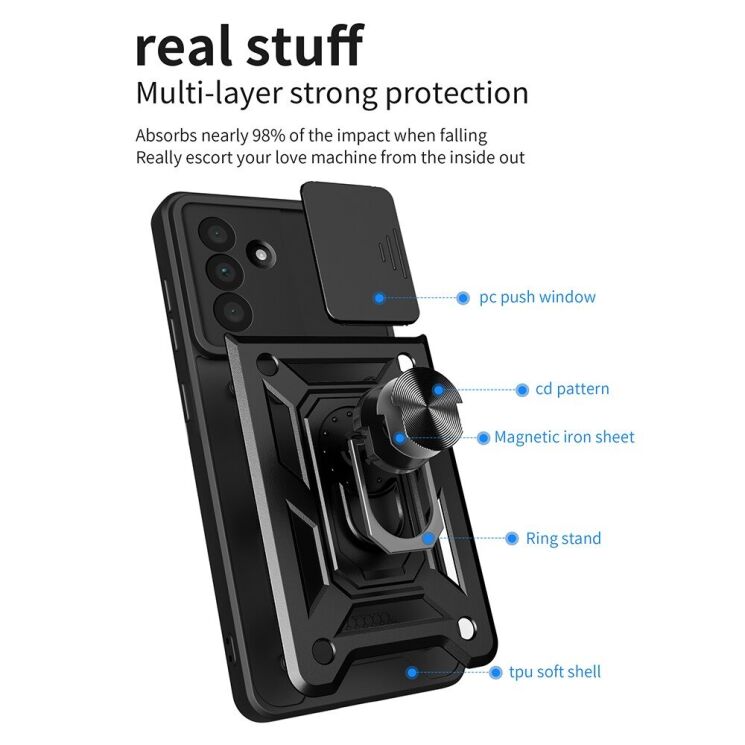 Защитный чехол Deexe Armor Shield для Samsung Galaxy A56 (A566) - Black: фото 9 из 9