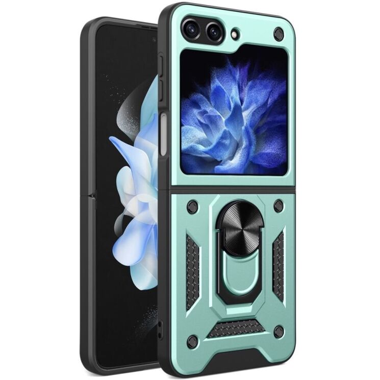 Защитный чехол Deexe Armor Shield (FF) для Samsung Galaxy Flip 6 - Green: фото 1 из 10