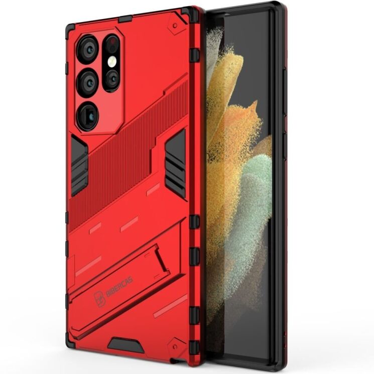 Защитный чехол Deexe Bibercas для Samsung Galaxy S22 Ultra (S908) - Red: фото 2 из 8