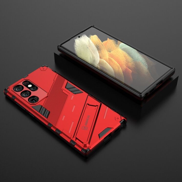 Защитный чехол Deexe Bibercas для Samsung Galaxy S22 Ultra (S908) - Red: фото 5 из 8