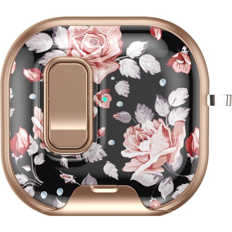 Защитный чехол Deexe Crystal Lock для AirPods 4 - Black Rose: фото 2 из 9