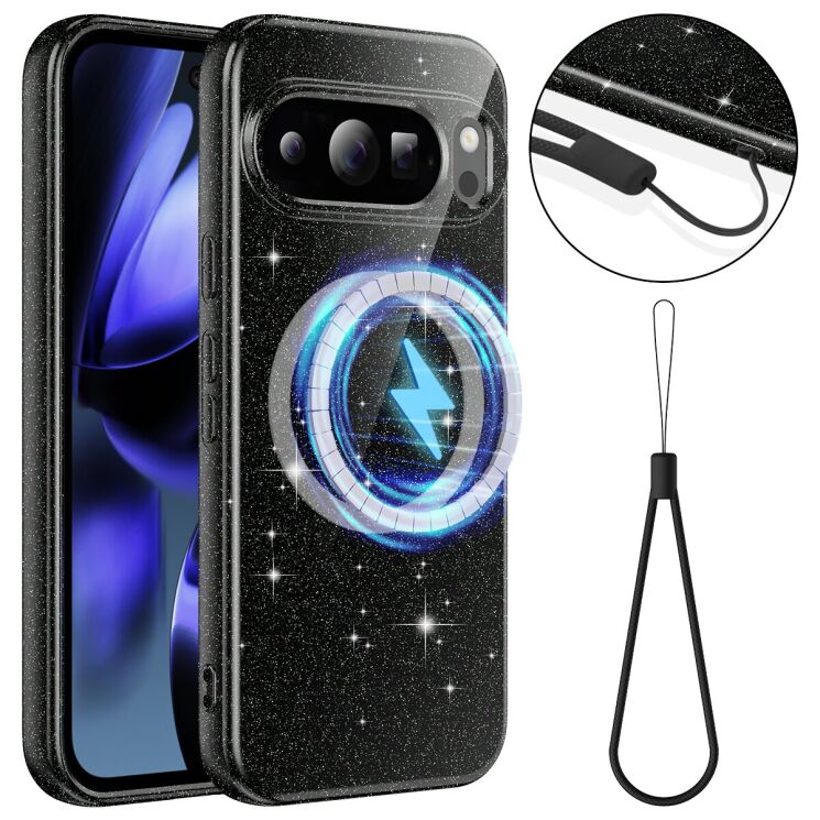 Защитный чехол Deexe Glitter Case with MagSafe для Google Pixel 10 Pro - Black: фото 1 из 7