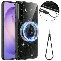 Защитный чехол Deexe Glitter Case with MagSafe для Samsung Galaxy A57 (A576) - Black: фото 1 из 7