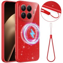 Защитный чехол Deexe Glitter Case with MagSafe для Xiaomi 17T Pro - Red: фото 1 из 8