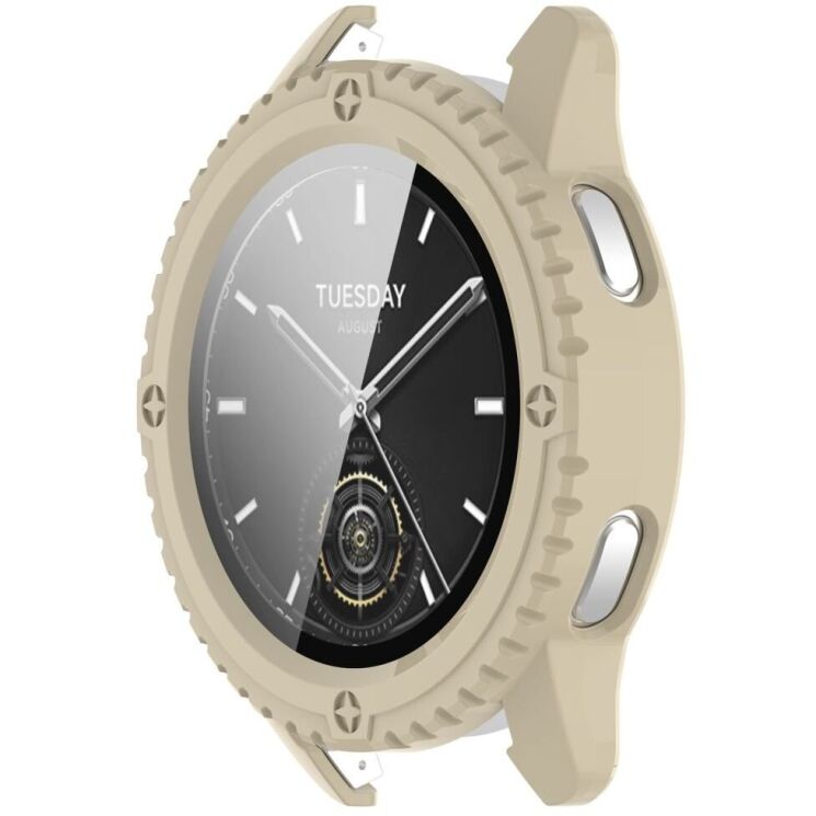 Захисний чохол Deexe Hard Frame для Xiaomi Watch S3 - Ivory White: фото 1 з 7