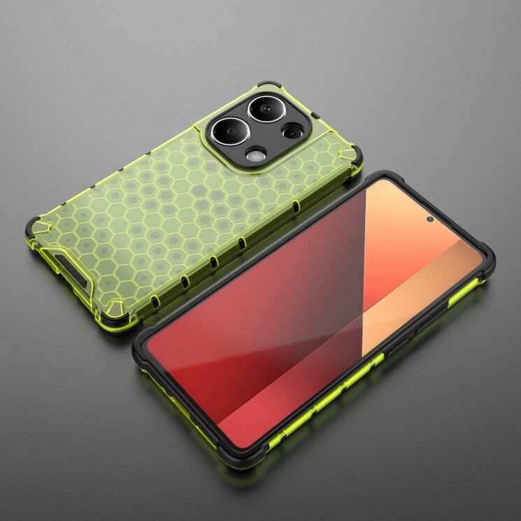Защитный чехол Deexe Honeycomb Series для Xiaomi Redmi Note 13 Pro 4G / Poco M6 Pro - Green: фото 2 из 5
