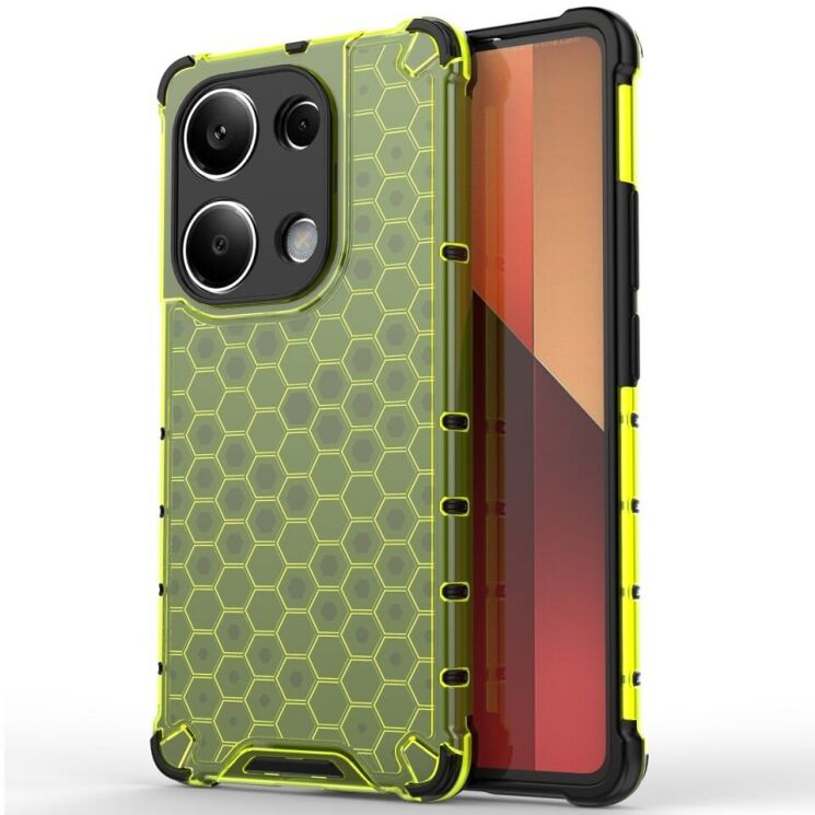 Защитный чехол Deexe Honeycomb Series для Xiaomi Redmi Note 13 Pro 4G / Poco M6 Pro - Green: фото 1 из 5