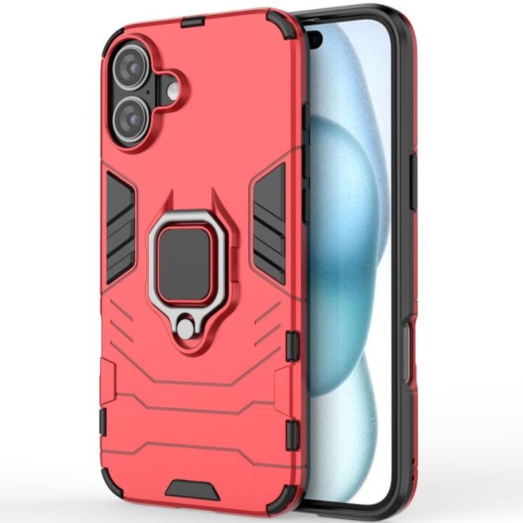 Защитный чехол Deexe Hybrid Case для Apple iPhone 16 Plus - Red: фото 2 из 6