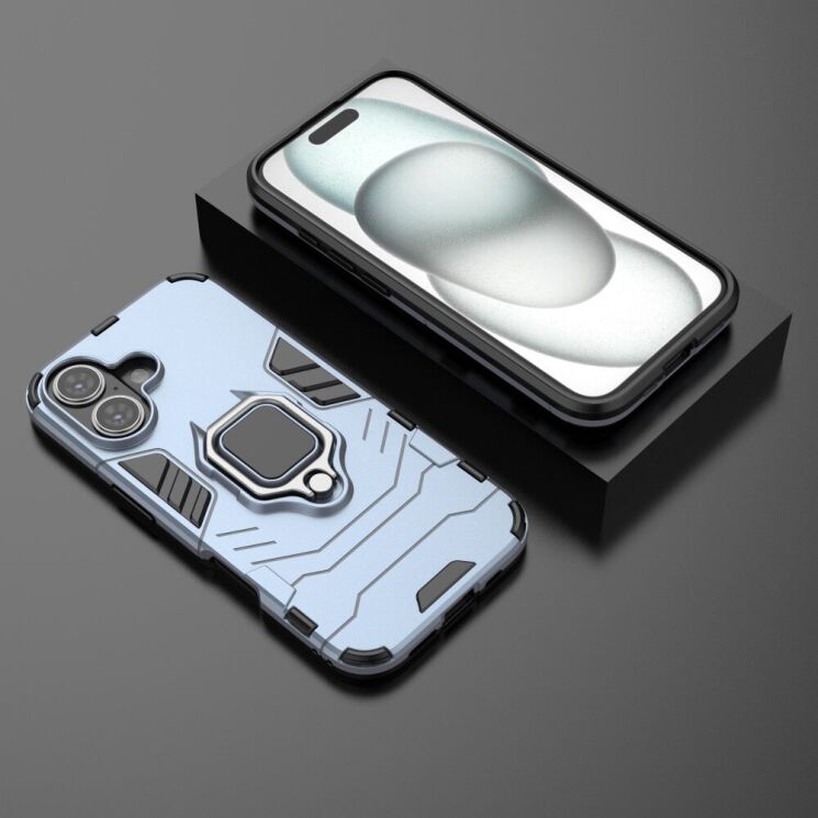 Защитный чехол Deexe Hybrid Case для Apple iPhone 16 - Blue: фото 4 из 6