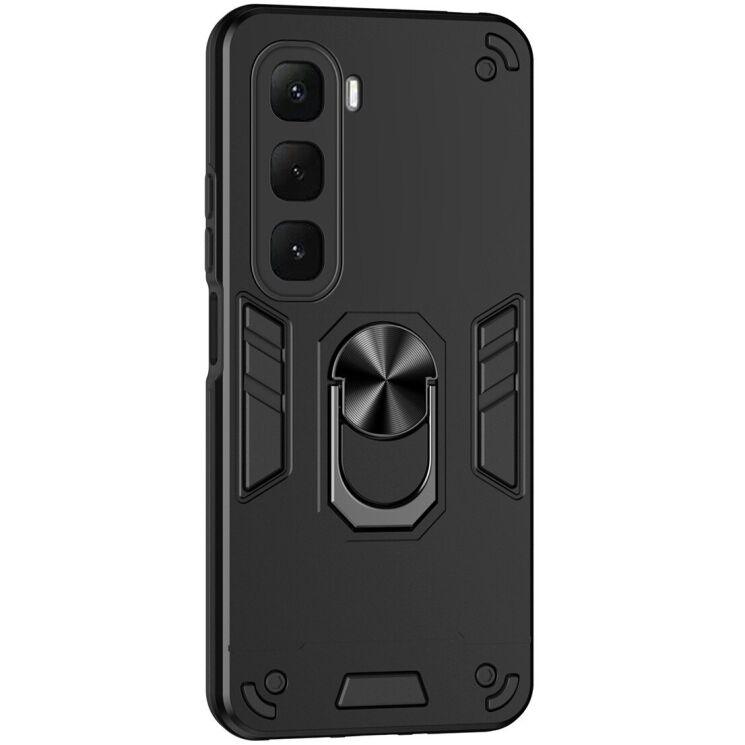 Захисний чохол Deexe Hybrid Shell для Infinix Hot 60і - Black: фото 1 з 7