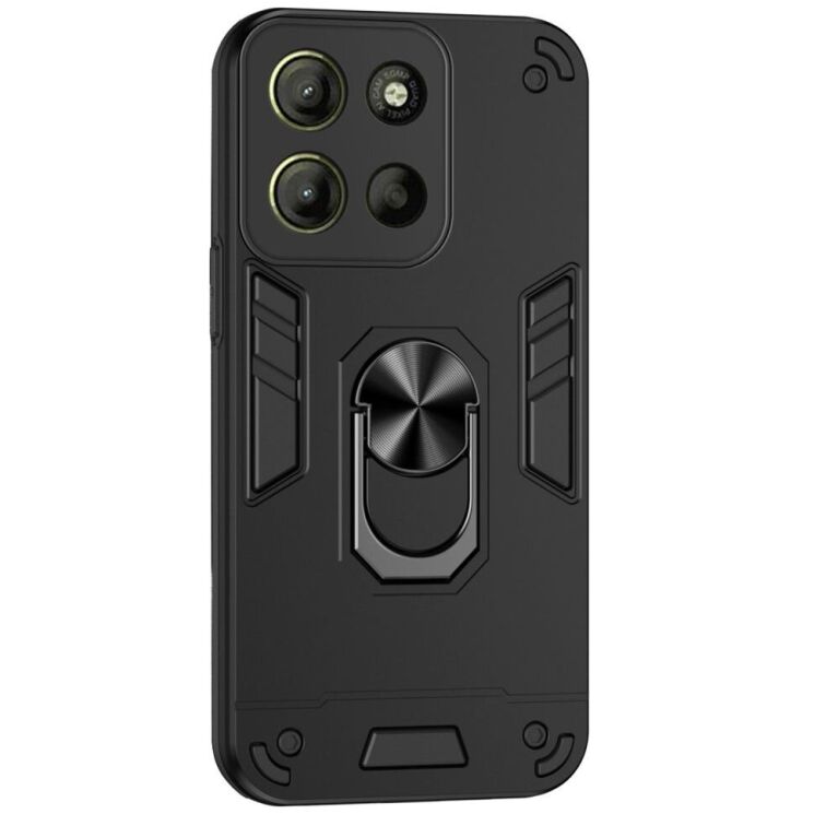 Защитный чехол Deexe Hybrid Shell для Motorola Moto G15 - Black: фото 1 из 7