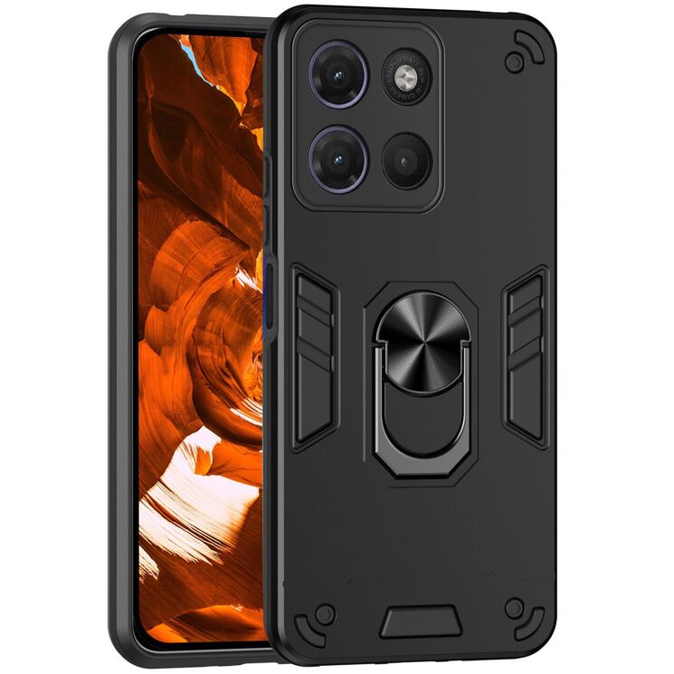 Защитный чехол Deexe Hybrid Shell для Motorola Moto G17 Power / G15 - Black: фото 1 из 7